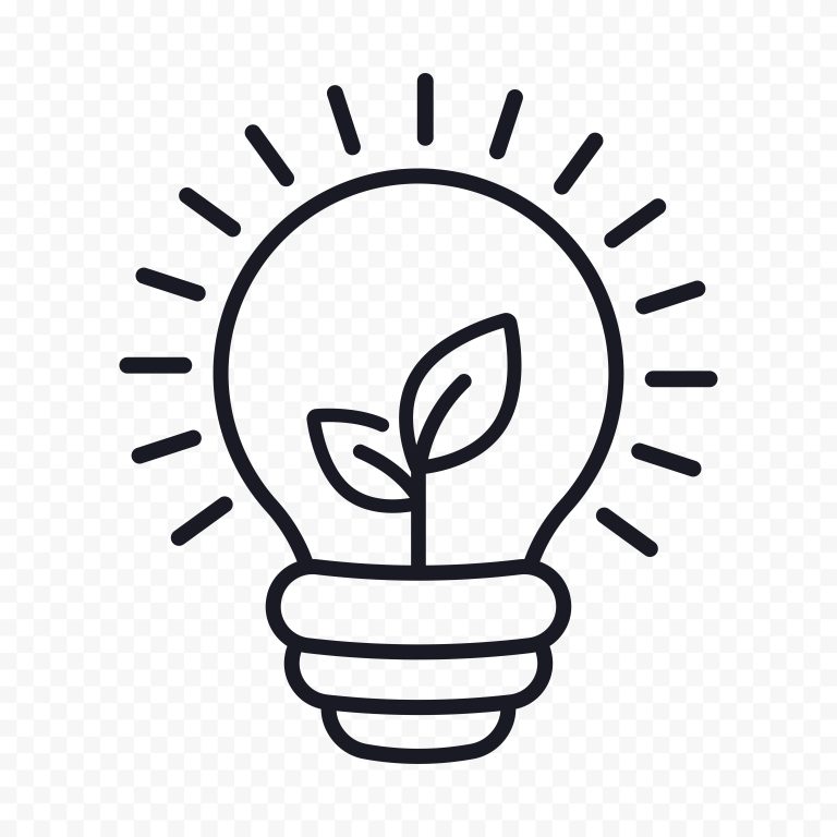 symbol of ecological energy. shining light bulb with a leaf inside.